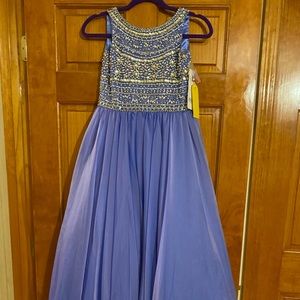 Tiffany girls periwinkle Ballgown 10